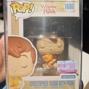 Disney Funko Pop Christopher Robin with Pooh with Pop Protector LE 1200
